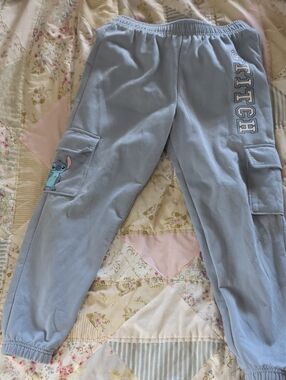 Disney Light Blue Stitch Cargo Joggers